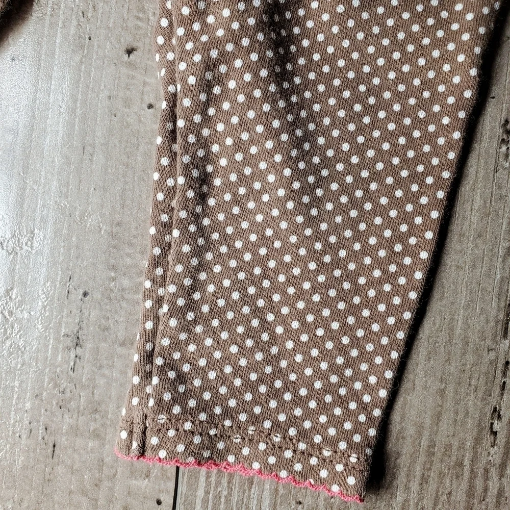 Child of Mine made by Carter's Brown Polka Dot Baby Girl Leggings Size 3-6m NWOT